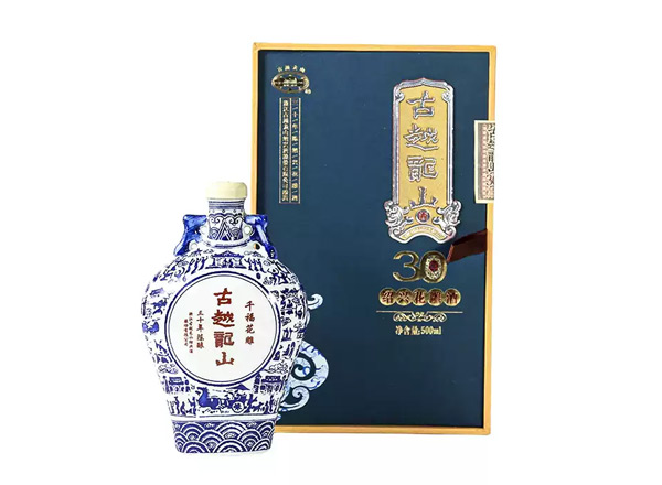 中山黄酒回收古越龙山黄酒千福花雕三十年陈酿绍兴花雕酒500ml礼盒装