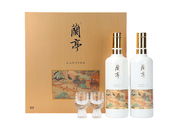 中山会稽山兰亭黄酒回收国潮兰亭500ml*2礼盒装